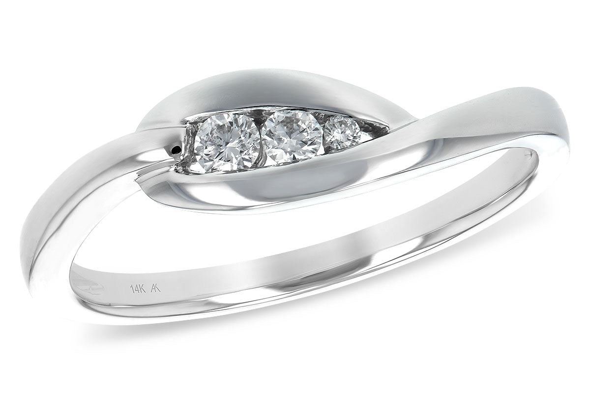 Allison Kaufman Diamond Ring in 14K White Gold, 0.11 ctw