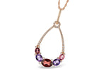 Allison Kaufman Multi-Gemstone & Diamond Necklace in 14K Rose Gold, 1.67 ctw