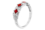 Allison Kaufman Ruby & Diamond Wedding Band in 14K White Gold, 0.70 ctw, alternate view