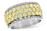 Allison Kaufman Yellow Diamond Wedding Band in 14K Two-Tone Gold, 2.18 ctw