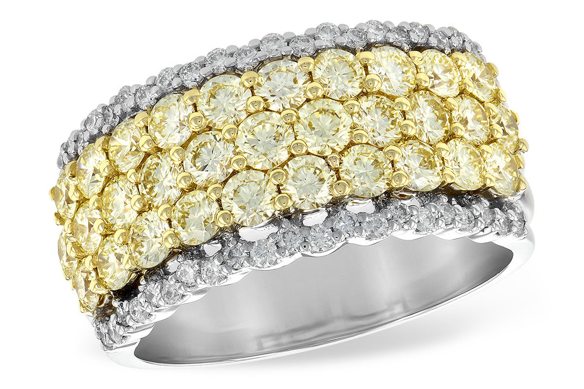 Allison Kaufman Yellow Diamond Wedding Band in 14K Two-Tone Gold, 2.18 ctw