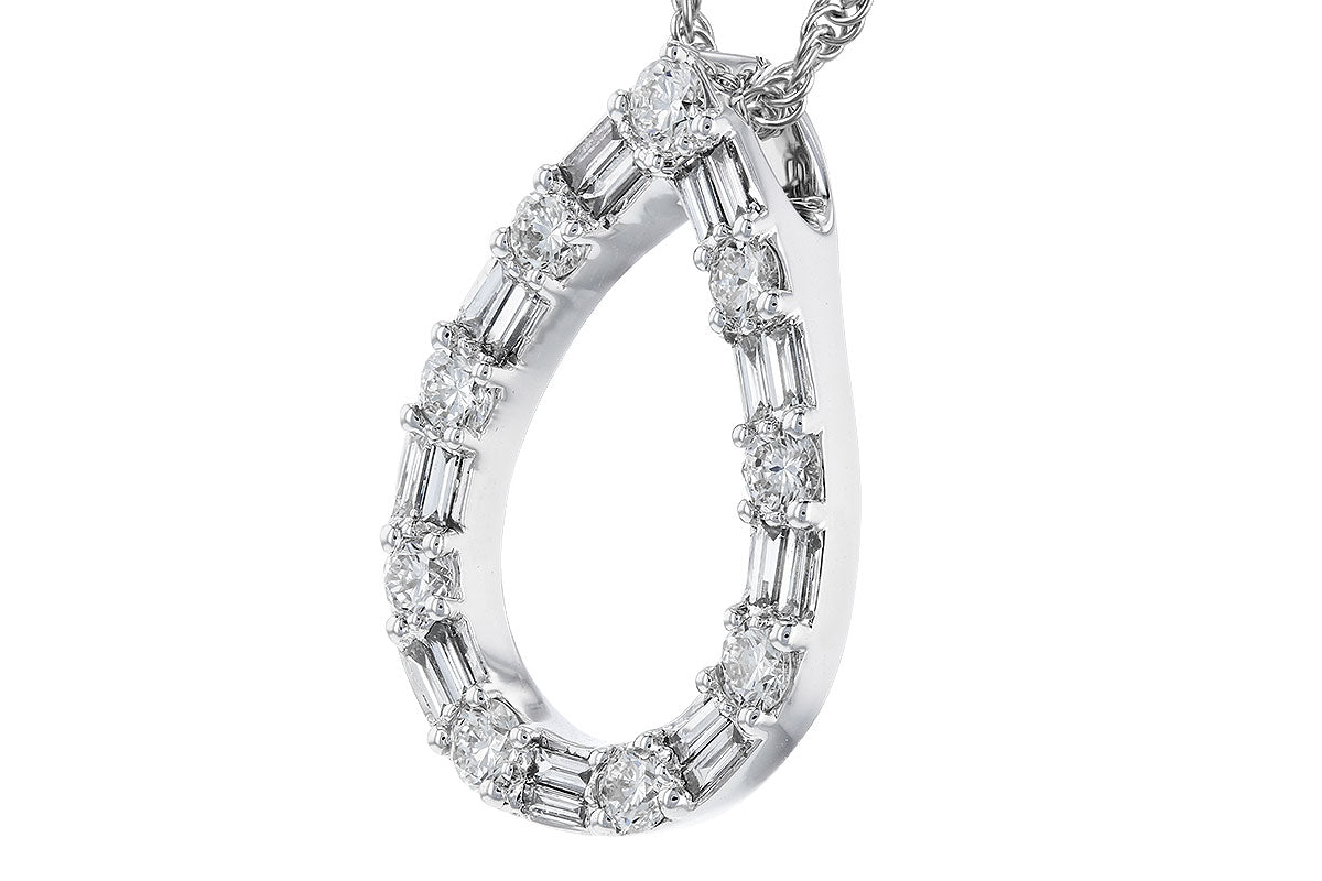 Allison Kaufman Baguette Diamond Necklace in 14K White Gold, 0.65 ctw, alternate view