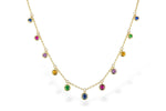 Allison Kaufman Multi-Gemstone Necklace in 14K Yellow Gold, 0.90 ctw