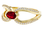 Allison Kaufman Ruby & Diamond Ring in 14K Yellow Gold, 0.67 ctw, alternate view