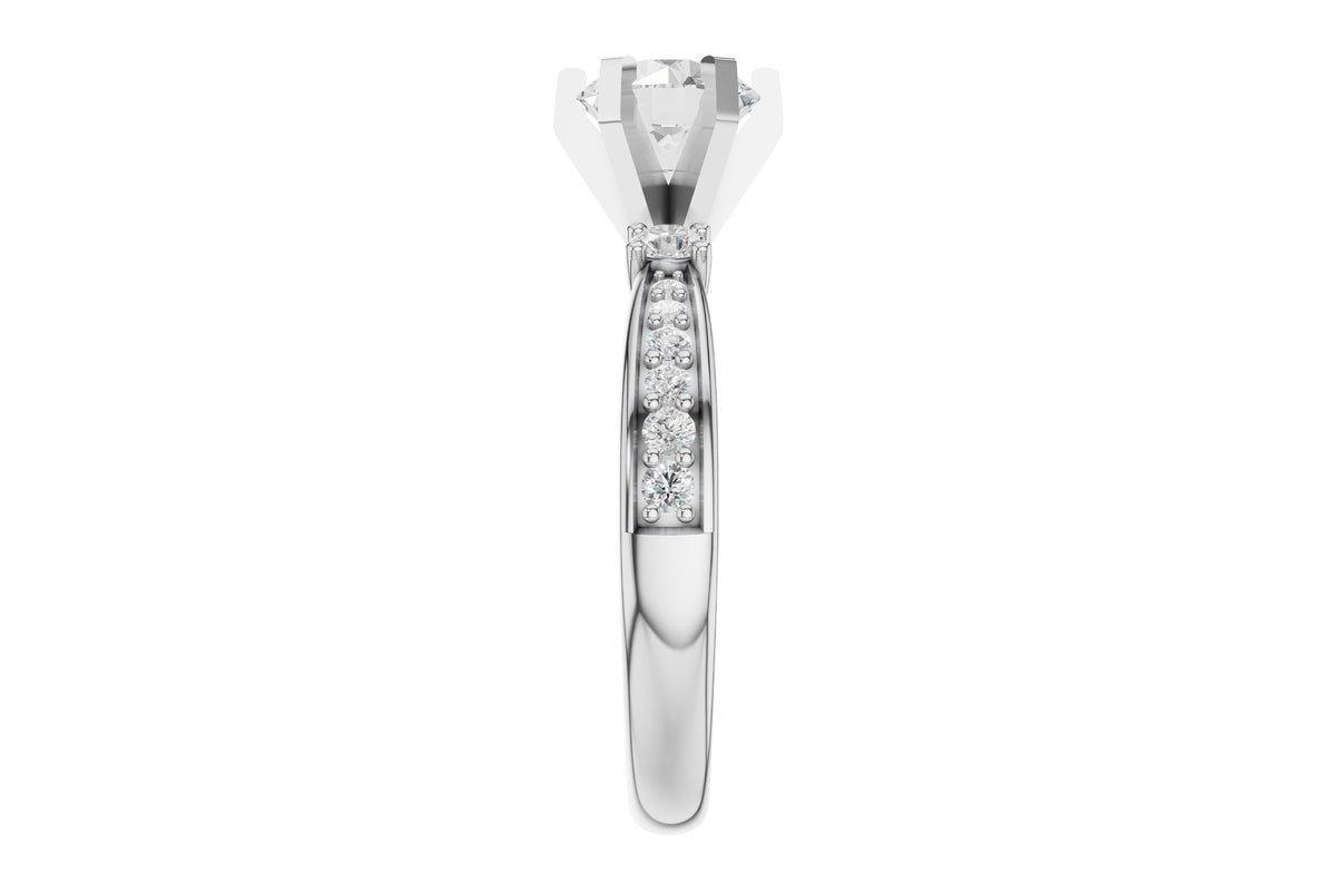 Allison Kaufman Diamond Engagement Ring Semi-Mount in 14K White Gold, 0.32 ctw, alternate view