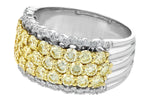 Allison Kaufman Yellow Diamond Wedding Band in 14K Two-Tone Gold, 2.18 ctw, alternate view