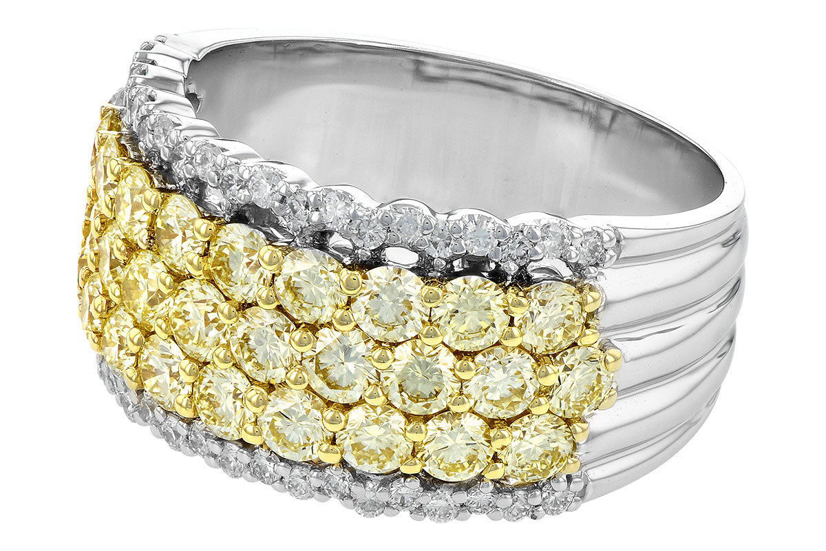Allison Kaufman Yellow Diamond Wedding Band in 14K Two-Tone Gold, 2.18 ctw, alternate view