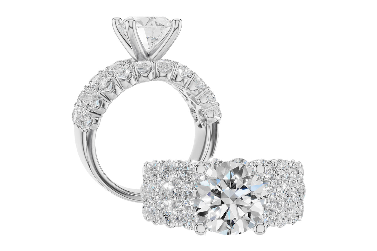 Allison Kaufman Diamond Engagement Ring Semi-Mount in 14K White Gold, 2.44 ctw, alternate view