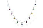 Allison Kaufman Multi-Gemstone Necklace in 14K White Gold, 0.90 ctw