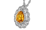 Allison Kaufman Citrine & Diamond Necklace in 14K White Gold, 0.75 ctw, alternate view