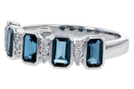 Allison Kaufman London Blue Topaz & Diamond Ring in 14K White Gold, 1.58 ctw, alternate view