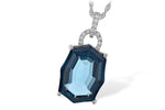 Allison Kaufman London Blue Topaz & Diamond Necklace in 14K White Gold, 11.85 ctw