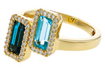 Allison Kaufman Blue Topaz & Diamond Ring in 14K Yellow Gold, 1.90 ctw, alternate view