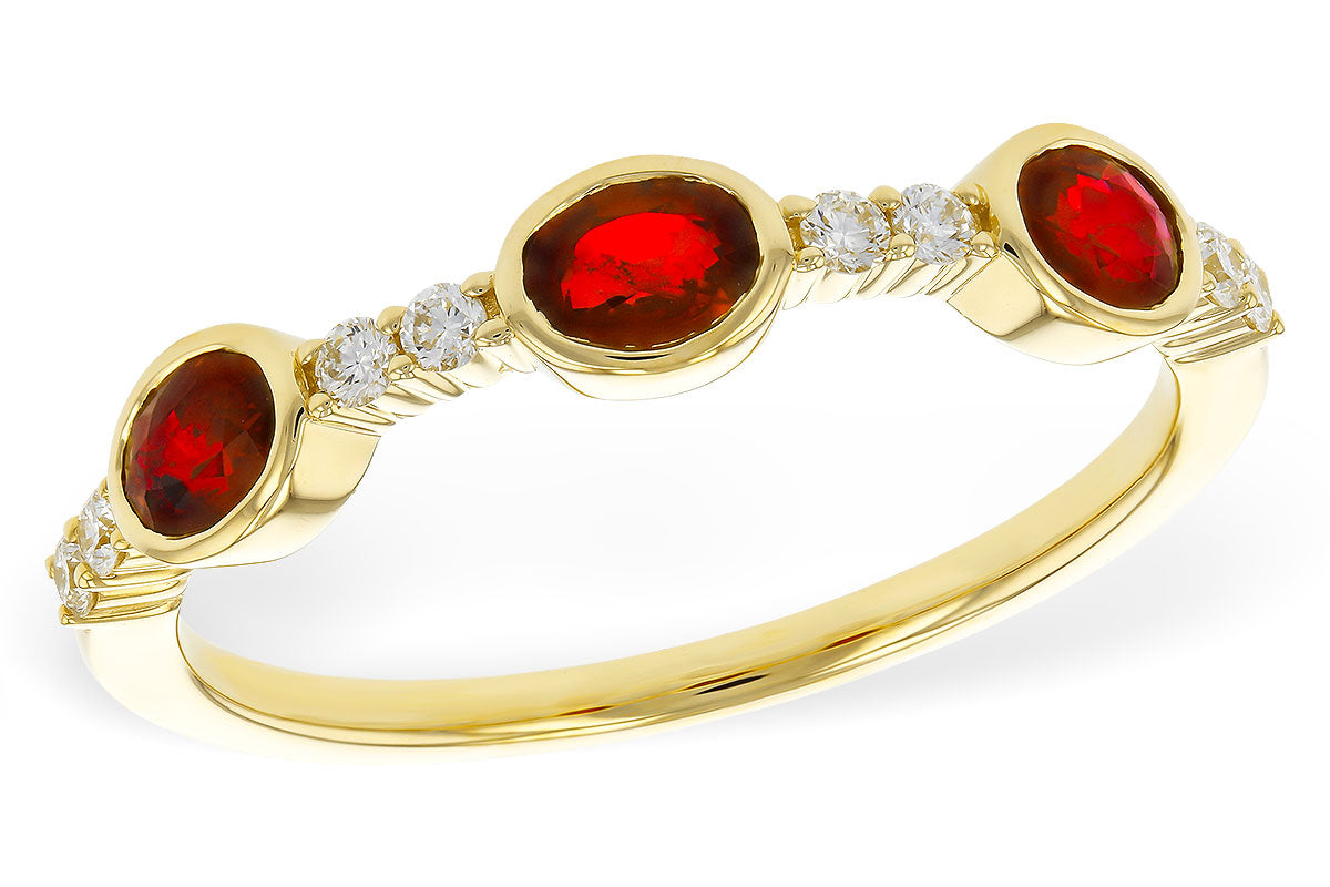 Allison Kaufman Ruby & Diamond Wedding Band in 14K Yellow Gold, 0.78 ctw (W2700)