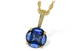 Allison Kaufman Sapphire & Diamond Necklace in 14K Yellow Gold, 0.77 ctw