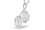 Allison Kaufman Baguette Diamond Necklace in 14K White Gold, 0.48 ctw