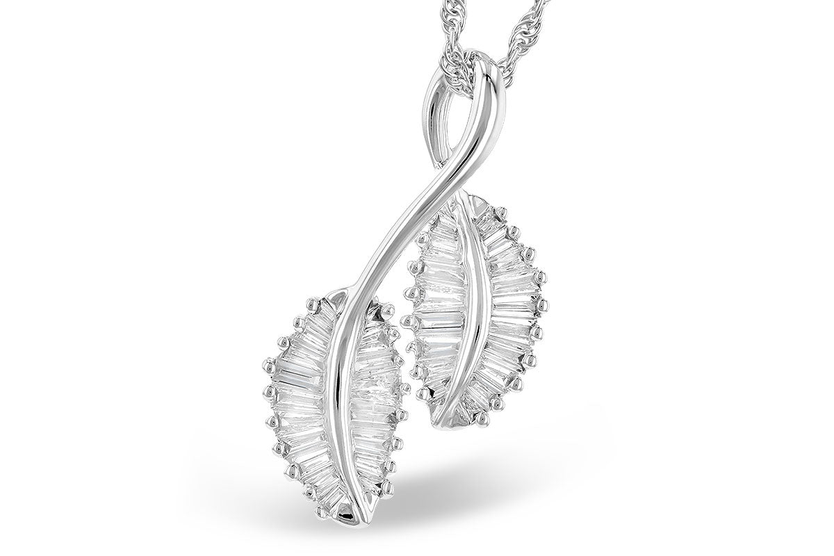 Allison Kaufman Baguette Diamond Necklace in 14K White Gold, 0.48 ctw