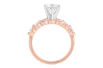 Allison Kaufman Diamond Engagement Ring Semi-Mount in 14K Rose Gold, 0.85 ctw, alternate view