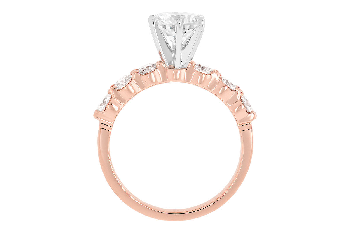 Allison Kaufman Diamond Engagement Ring Semi-Mount in 14K Rose Gold, 0.85 ctw, alternate view