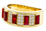 Allison Kaufman Ruby & Diamond Wedding Band in 14K Yellow Gold, 1.69 ctw, alternate view