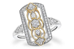 Allison Kaufman Diamond Ring in 14K Yellow & White Gold, 0.31 ctw
