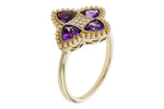 Allison Kaufman Amethyst & Diamond Ring in 14K Yellow Gold, 1.32 ctw (D6042), alternate view