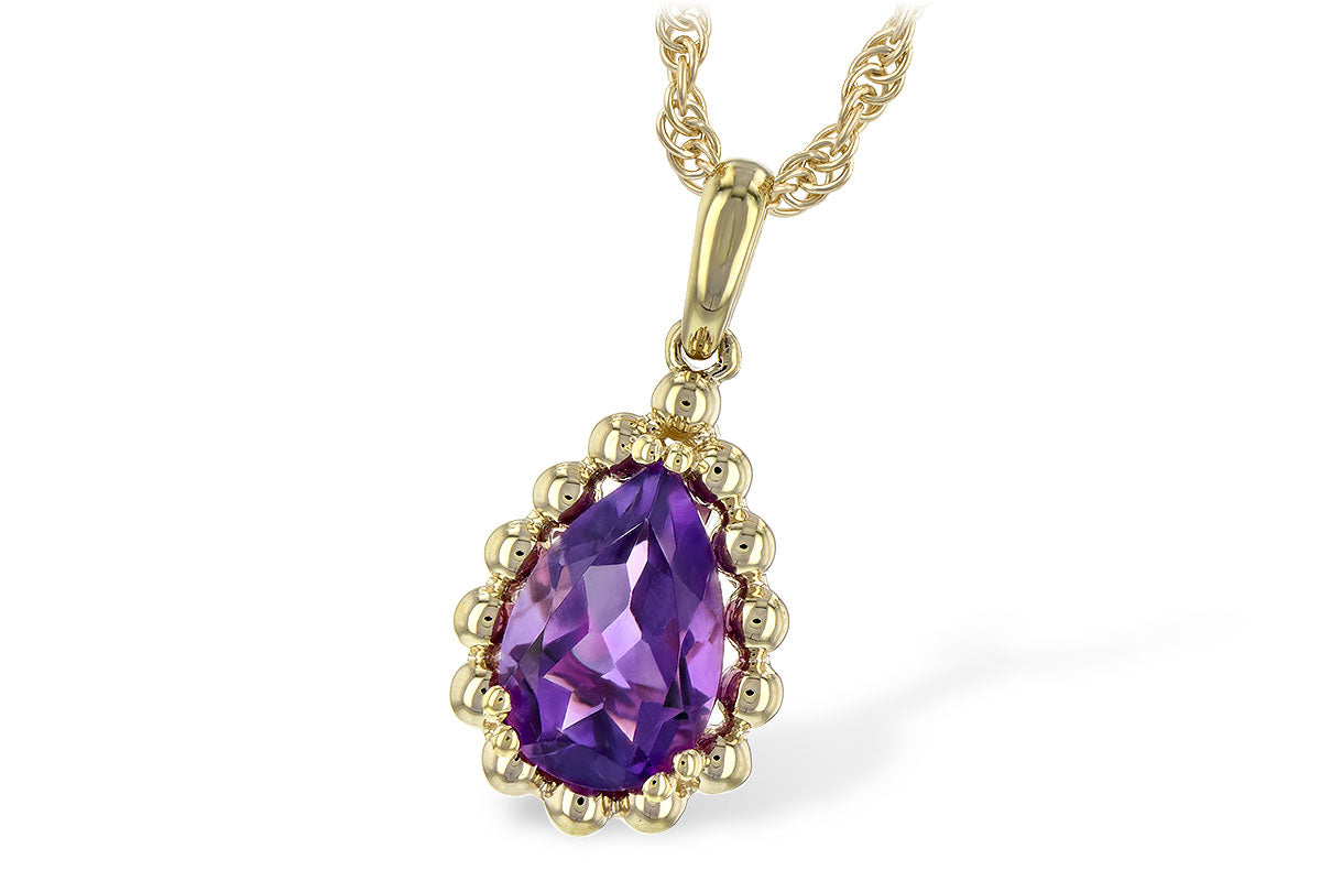 Allison Kaufman Amethyst Necklace in 14K Yellow Gold, 1.06 ctw