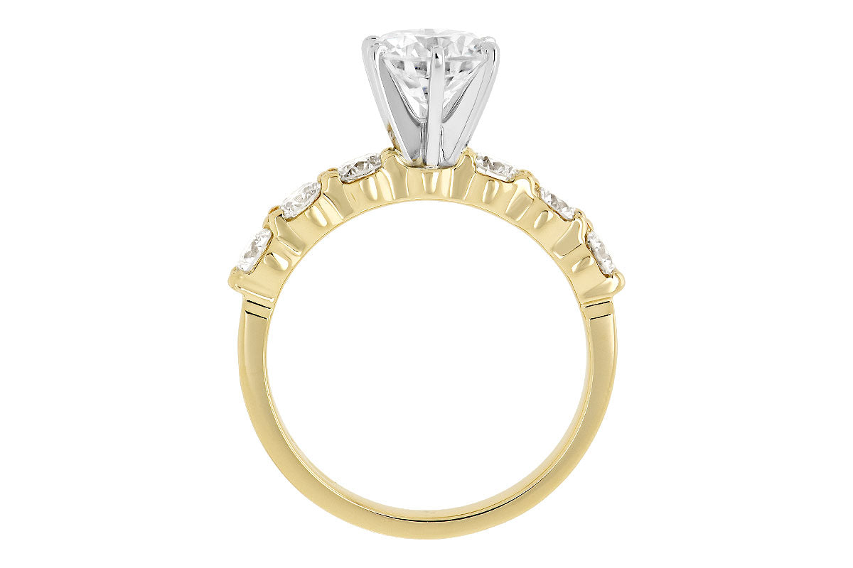 Allison Kaufman Diamond Engagement Ring Semi-Mount in 14K Yellow Gold, 0.85 ctw, alternate view