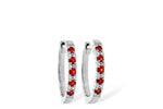 Allison Kaufman Ruby & Diamond Earrings in 14K White Gold, 0.30 ctw