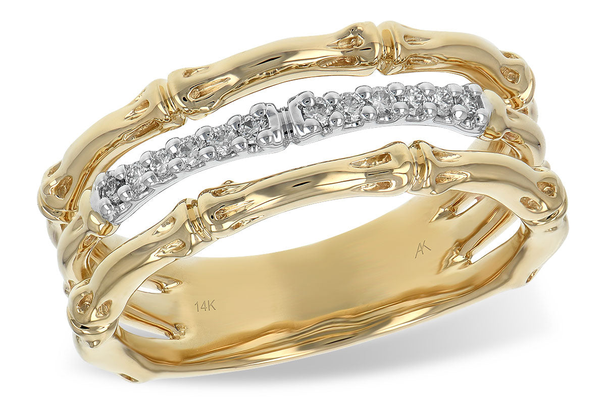 Allison Kaufman Diamond Wedding Band in 14K Yellow & White Gold, 0.12 ctw