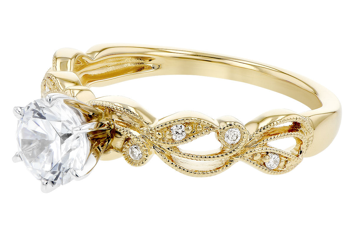 Allison Kaufman Diamond Engagement Ring Semi-Mount in 14K Yellow Gold, 0.06 ctw (L7752), alternate view
