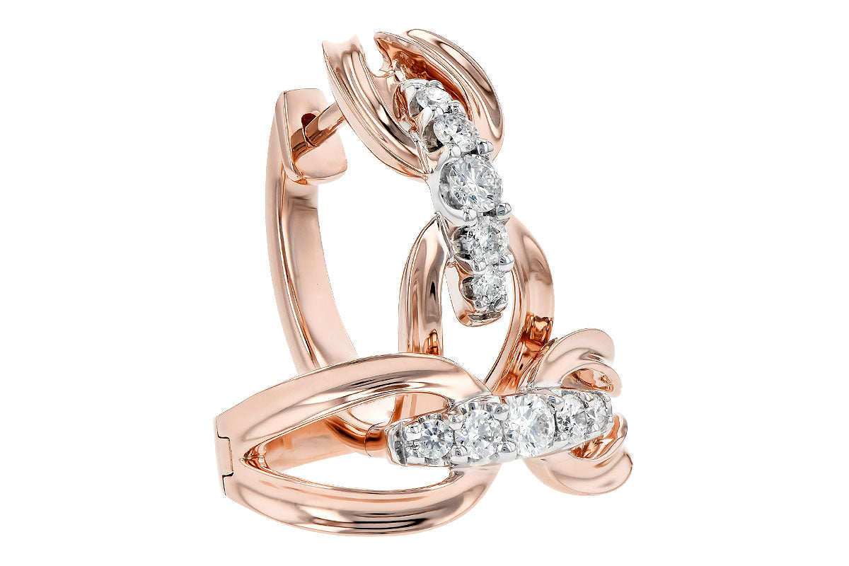 Allison Kaufman Diamond Earrings in 14K Rose Gold, 0.34 ctw (E2060), alternate view