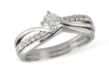 Allison Kaufman Diamond Bridal Set in 14K White Gold, 0.41 ctw