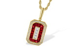Allison Kaufman Ruby & Diamond Necklace in 14K Yellow Gold, 1.42 ctw