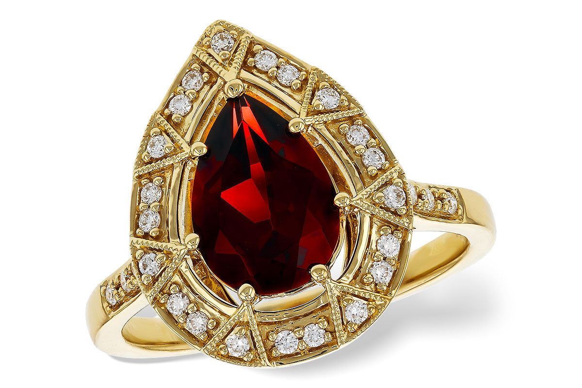 Allison Kaufman Garnet & Diamond Ring in 14K Yellow Gold, 1.98 ctw