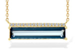 Allison Kaufman London Blue Topaz & Diamond Necklace in 14K Yellow Gold, 2.80 ctw