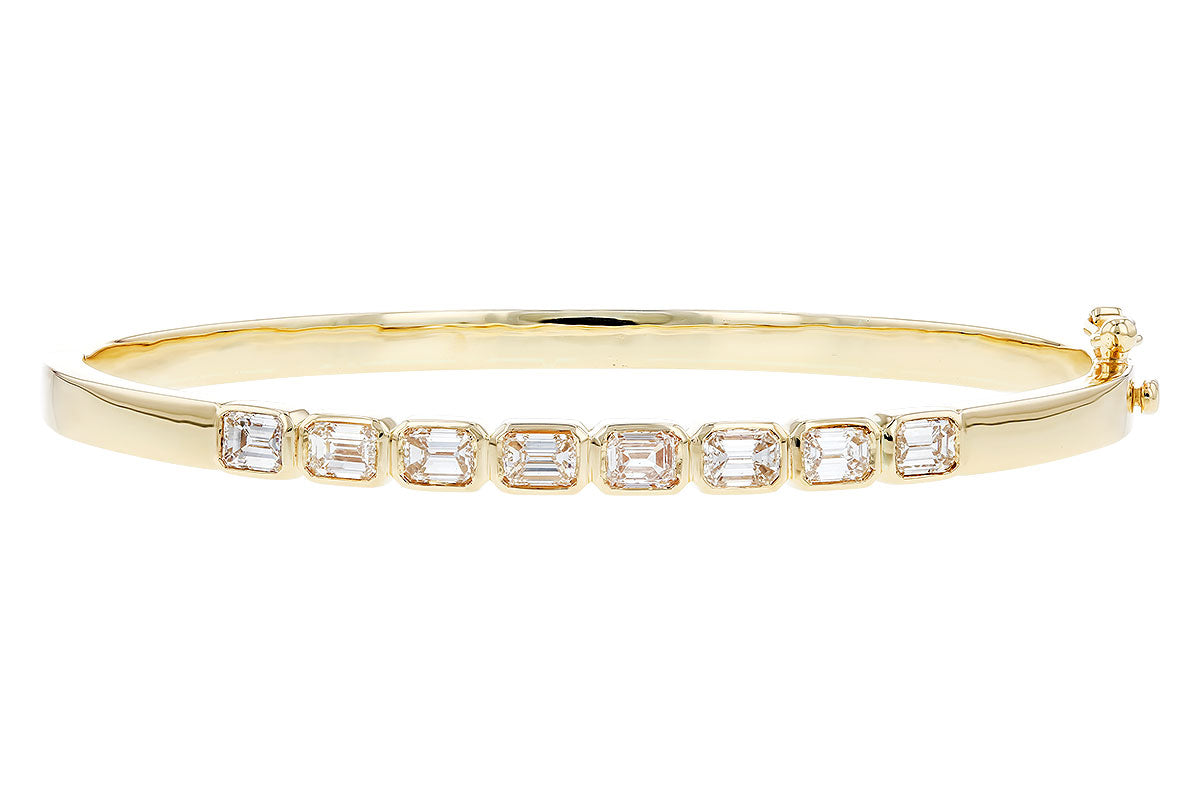 Allison Kaufman Fancy-Cut Diamond Bangle Bracelet in 14K Yellow Gold, 2.00 ctw