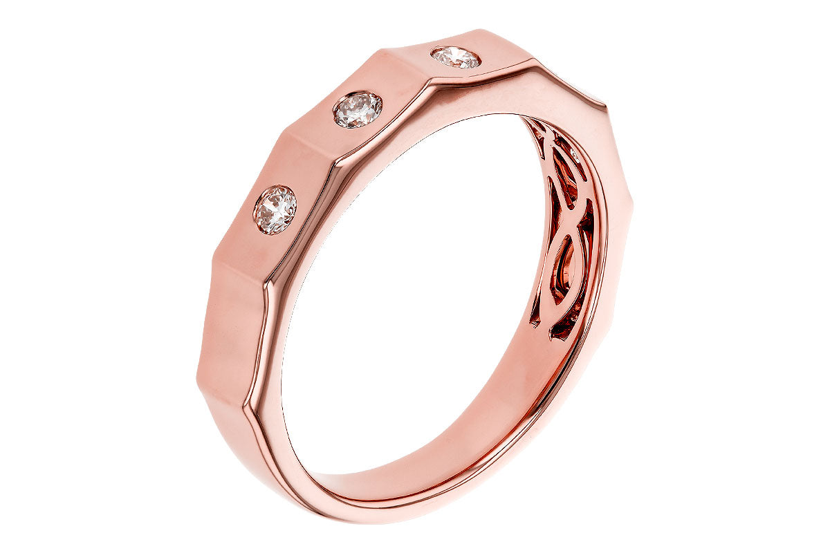 Allison Kaufman Diamond Wedding Band in 14K Rose Gold, 0.20 ctw, alternate view