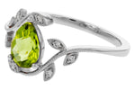 Allison Kaufman Peridot & Diamond Ring in 14K White Gold, 1.22 ctw, alternate view