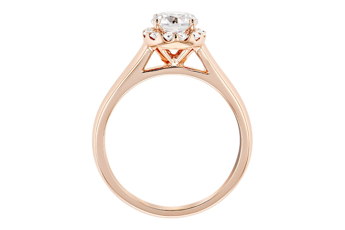 Allison Kaufman Diamond Engagement Ring Semi-Mount in 14K Rose Gold, 0.19 ctw (LR113-19), alternate view