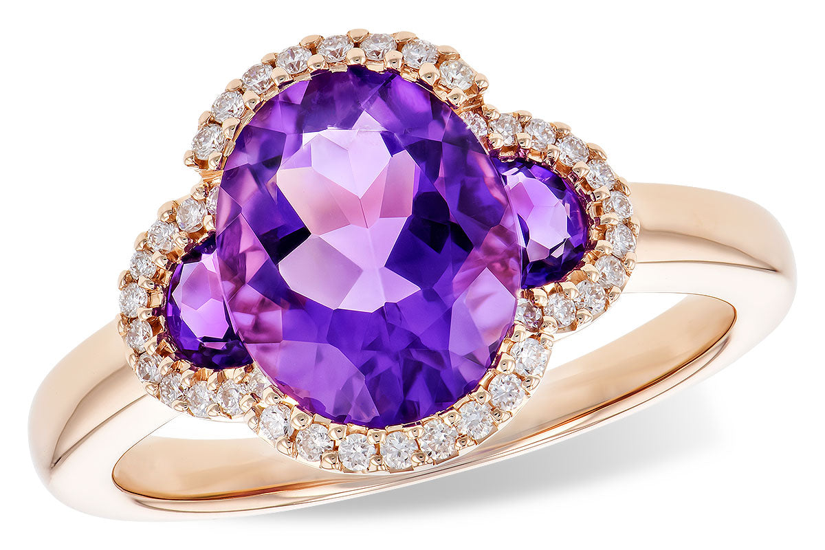 Allison Kaufman Amethyst & Diamond Ring in 14K Rose Gold, 2.60 ctw