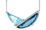 Allison Kaufman Blue Topaz & Diamond Necklace in 14K White Gold, 4.75 ctw, alternate view