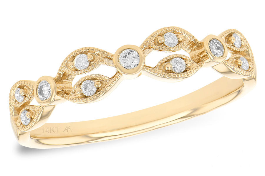 Allison Kaufman Diamond Wedding Band in 14K Yellow Gold, 0.13 ctw (W1907)