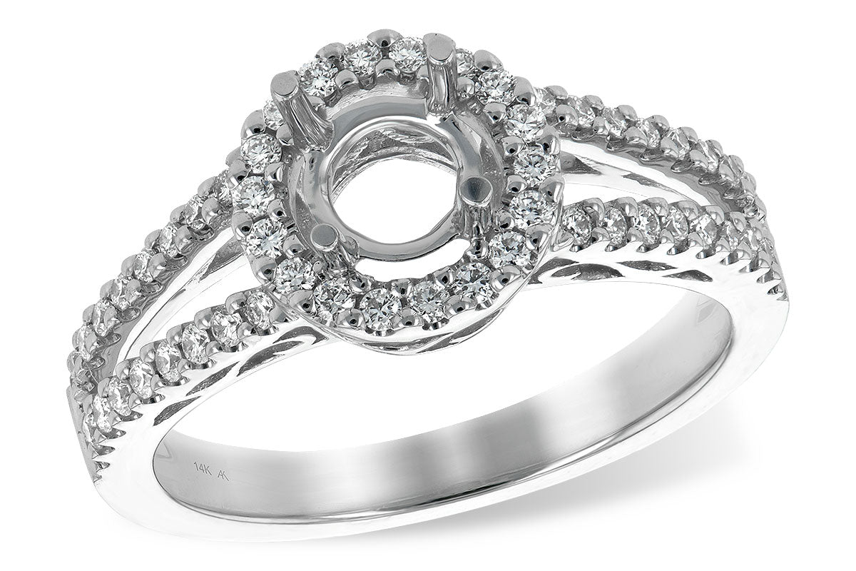 Allison Kaufman Diamond Engagement Ring Semi-Mount in 14K White Gold, 0.29 ctw