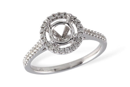 Allison Kaufman Diamond Engagement Ring Semi-Mount in 14K White Gold, 0.25 ctw (LR126-25)