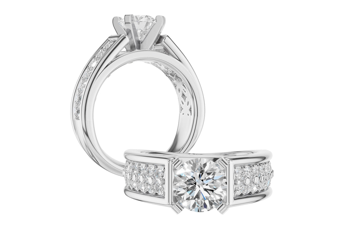 Allison Kaufman Diamond Engagement Ring Semi-Mount in 14K White Gold, 0.70 ctw, alternate view