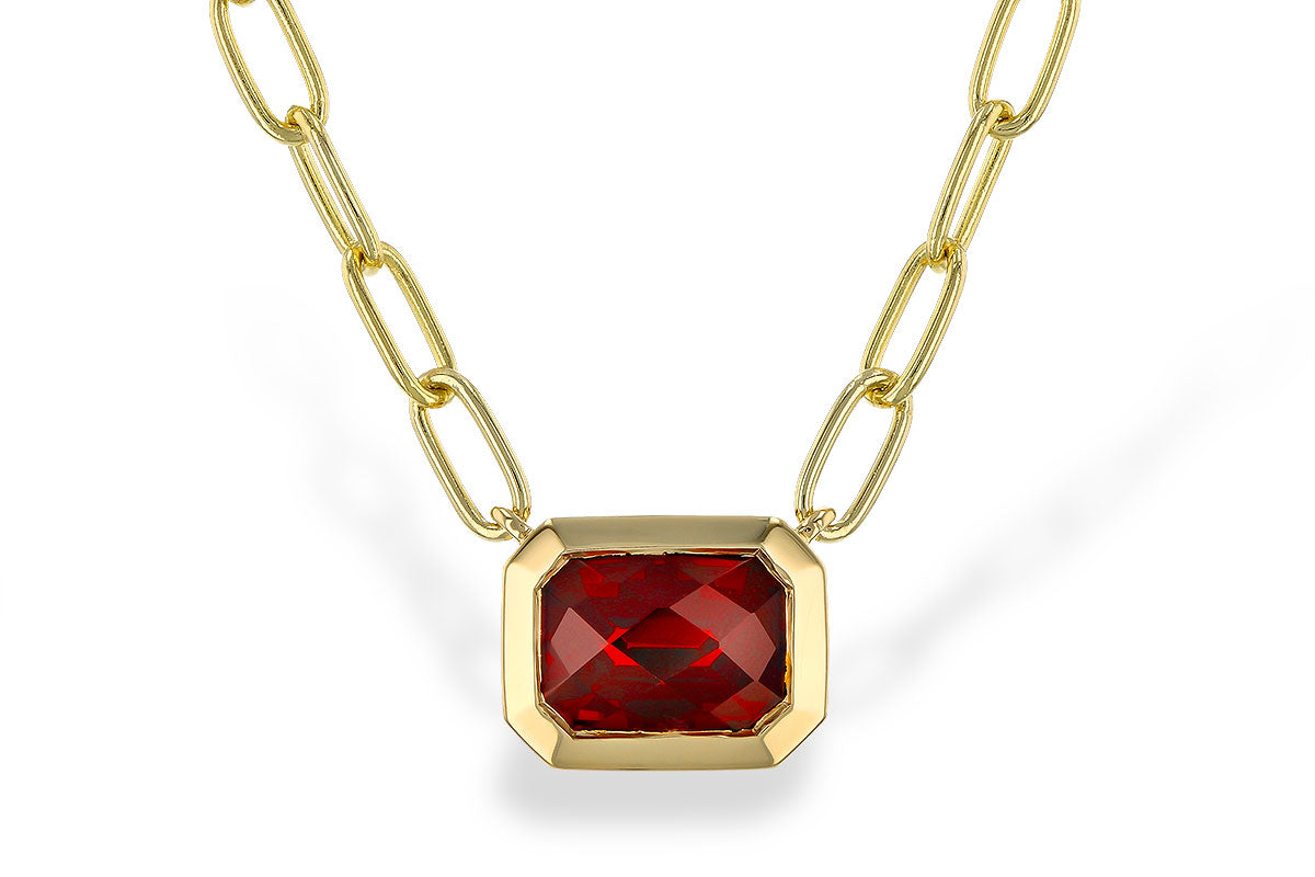 Allison Kaufman Garnet Necklace in 14K Yellow Gold, 1.45 ctw