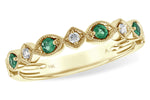Allison Kaufman Emerald & Diamond Wedding Band in 14K Yellow Gold, 0.21 ctw