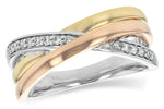 Allison Kaufman Diamond Ring in 14K Tri-Tone Gold, 0.15 ctw