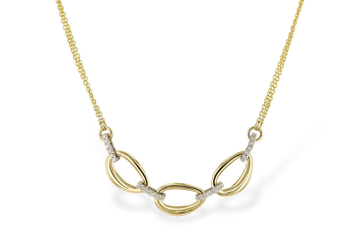 Allison Kaufman Diamond Necklace in 14K Yellow & White Gold, 0.25 ctw (N8560)